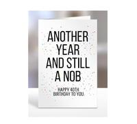 Year Older Nob, Mens 40TH Birthday Card Gifts for Women, Men, Presents for him, her, Christmas Present from Family and Friends, Funny Memory, A5-155_24