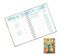 Year Planner 2026, Notebook 15.5 x 21.5 cm with Cat Design, 140 Pages Daily Planner 2026, for Work, Students, Family, Children, Teacher, College, School, Home Desk