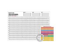 Year Planner - Visual Scheduling for Organized Living | Oversized Date Tracker with Monthly Grids and Reminder Stickers & Tear Resistant Paper for Academic, Household, Workplace