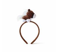 Year Red Plush Hair Hoop Cute Pony Fortune Headband, Festival Atmosphere Exquisite Plush Horse Hoop(Dark Brown)