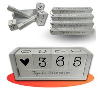 Yearly Countdown Calendar Wooden Desk Calendar, Day Counter White, 100% Wood (MDF), Printed, in Window Box