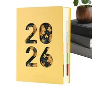 Yearly Planner 2026 - A5 Pu Leather 365 Day Notebook, Daily Calendar Organizer, Professional Time Management Journal | Thick Paper Lay Flat Binding for Schedule Academic Agenda Planning Home Offices