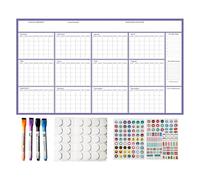 Yearly Vision - Twenty Twenty Six Wall Calendar, Big Grid Dry Erase Planner, Twelve Month Schedule Logic, Academic Agenda Category, White Large Thirty Six Inch Wide Polymeric Hardware Station