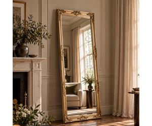 Yearn Carved Full Length Mirror Gold 163X74Cm