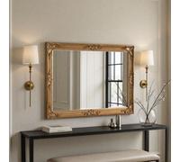 Yearn Carved Rectangular Mirror Gold 104X74Cm