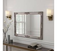 Yearn Carved Rectangular Mirror Silver 104X74Cm