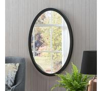 Yearn Contemporary Oval Wall Mirror Black 54X44Cm