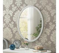 Yearn Contemporary Oval Wall Mirror White 64X54Cm