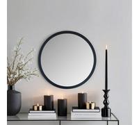 Yearn Contemporary Round Wall Mirror Black 60Cm