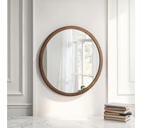 Yearn Contemporary Round Wall Mirror Bronze 102Cm