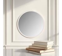 Yearn Contemporary Round Wall Mirror White 102Cm