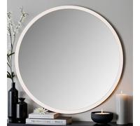 Yearn Contemporary Round Wall Mirror White 80Cm