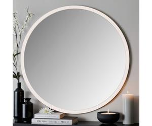 Yearn Contemporary Round Wall Mirror White 80Cm