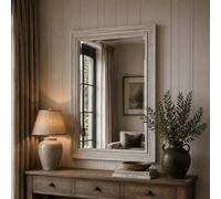 Yearn Distressed White Framed Wall Mirror 129X106Cm