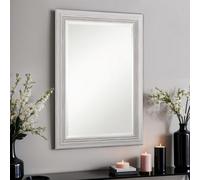 Yearn Distressed White Framed Wall Mirror 91X66Cm