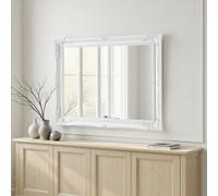 Yearn French Style Carved Mirror White 116X90Cm