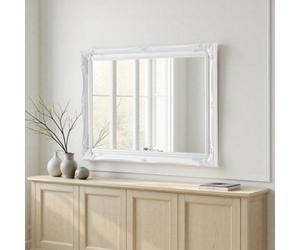 Yearn French Style Carved Mirror White 116X90Cm