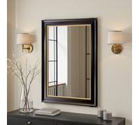 Yearn Georgian Black Gold Framed Bevelled Mirror