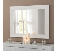 Yearn Gloss White Wave Framed Mirror 104X76Cm
