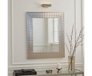 Yearn Hammered Silver Framed Bevelled Mirror