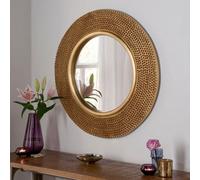 Yearn Industrial Bobble Round Gold Mirror 79Cm