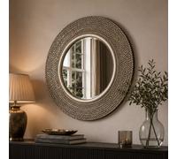 Yearn Industrial Bobble Round Silver Mirror 79Cm