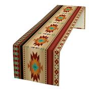 Yearn Jear Aztec Southwest Table Runner, Ethnic Style Geometric Triditional Kitchen Table Runners Table Setting Decor for Garden Farmhouse Wedding Party Holiday Dinner Home, 13x70 Inch