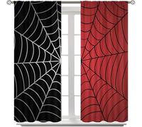 Yearn Jear Spider Web Kids Curtains, Black Red Hero Super Hero Window Curtains for Boys Girls Baby Teens Bedroom Living Room Nursery Playroom Rod Pocket Drapes 42 x 63 Inch Blackout