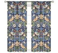 Yearn Jear Vintage Floral Curtain,Blue William Morris Original Design Strawberry Thief for Bedroom,Living Room, Kitchen Privacy Curtain,2 Panels,42x54in Blackout