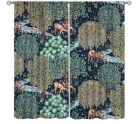 Yearn Jear Vintage Floral Curtain, William Morris Original Design Botanical Green for Bedroom,Living Room, Kitchen Privacy Curtain,2 Panels,42x45in Decor