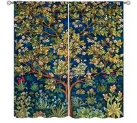 Yearn Jear William Morris Botanical Windows Curtains,Tree of Life Floral Patterns Vintage Floral Patterns Curtains for Living Room Bedroom 72x63in Blackout