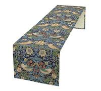 Yearn Jear William Morris Floral Table Runner,Flowers Botanical Printed Table Runner for Home Kitchen Dining Table Decoration,13x120 Inch Strawberry Thief