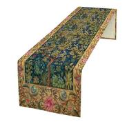 Yearn Jear William Morris Table Runner, Boho Rustic Ethnic Tree of Life Flower Original Design Print Table Runner for Home Party Dining Room Kitchen Decor 13x70 Inch