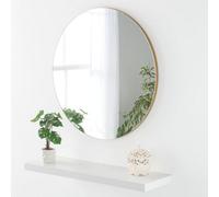 Yearn Minimal Round Wall Mirror Gold 50Cm