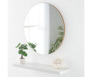 Yearn Minimal Round Wall Mirror Gold 50Cm