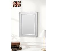 Yearn Mirrors Angled Wall Mirror Champagne 69.5x95cm in Metallic Silver | Size: 69.5x95 cm Yearn Mirrors Metallic Silver 69.5x95 cm