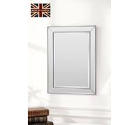 Yearn Mirrors Angled Wall Mirror Champagne 77x105cm in Metallic Silver | Size: 77x105 cm Yearn Mirrors Metallic Silver 77x105 cm