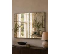 Yearn Mirrors Antique Mottled Panelled Mirror 123X92Cm In Black Black