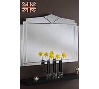 Yearn Mirrors Art Deco Overmantle Mirror Bevelled 109(W)X76Cm(H) In Silver Silver One Size