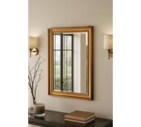 Yearn Mirrors Beaded Classic Gold Framed Bevelled Wall Mirror Gold