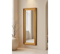 Yearn Mirrors Beaded Classic Tall Gold Framed Bevelled Wall Mirror Gold One Size