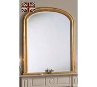 Beaded Overmantle mirror 112(w)x127cm(h) Gold Yearn Mirrors Gold One Size