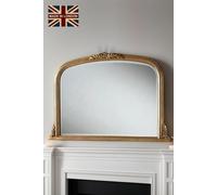 Yearn Beaded Arched Overmantel Wall Mirror Gold