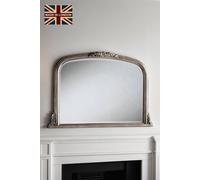 Yearn Mirrors Beaded Overmantle Mirror Silver Bevelled 101(W)X66Cm(H) Silver One Size