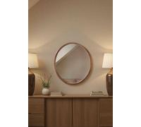 Yearn Mirrors Beaufort Walnut Round Wood Mirror Walnut