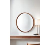 Yearn Mirrors Beaufort Walnut Round Wood Mirror Yearn Mirrors Walnut
