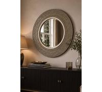 Yearn Mirrors Bobble Round Mirror Silver 79Cm In Metallic Silver Metallic Silver