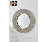 Yearn Mirrors Bobble Round mirror silver 79cm in Metallic Silver Yearn Mirrors Metallic Silver