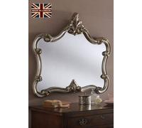 Yearn Mirrors Carved Classic Landscape Mirror Silver Silver One Size