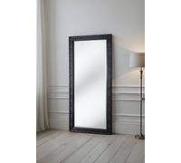 Yearn Mirrors Carved Framed Bevelled Full Length Mirror Black 169X77Cm Black One Size